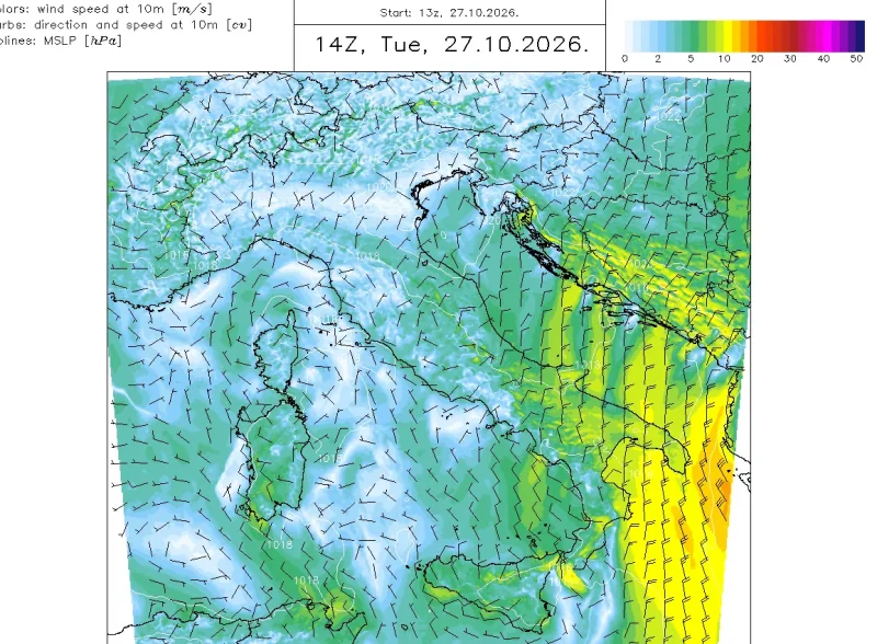 Previsioni Vento +1h