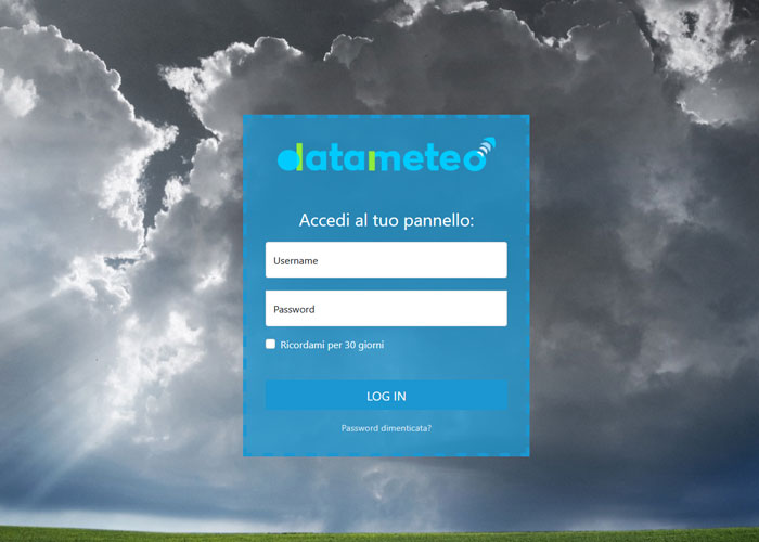 Piattaforma online dati meteo energia
